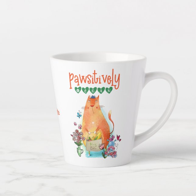 Pawsistisch Veganes Niedliches Cat Funny Zitat Milchtasse (Rechts)