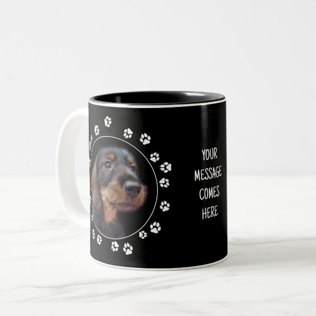 Pawsitiv Adortisierende Drahthaarterrier-Dackel Zweifarbige Tasse (Vorderseite Links)
