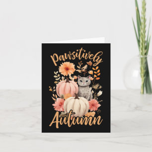 Pawsitiv Autumn Cottage Cats Fall Halloween Karte