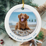 Pawsitiv Covid Quarantine Blue Dog Pet Foto Keramik Ornament<br><div class="desc">Pawsiful Best Year Ever ! Nach den Hunden! Dekorieren Sie Ihren Baum oder schicken Sie ein besonderes Geschenk mit diesem super niedlichen personalisierten Haustier Foto Weihnachtsschmuck. Diese lustige pandemische Quarantäne Hundeschlittenschmuck wird bei allen Hundefreunden zum Favoriten. Fügen Sie das Foto Ihres Hundes hinzu und personalisieren Sie es mit Namen und...</div>