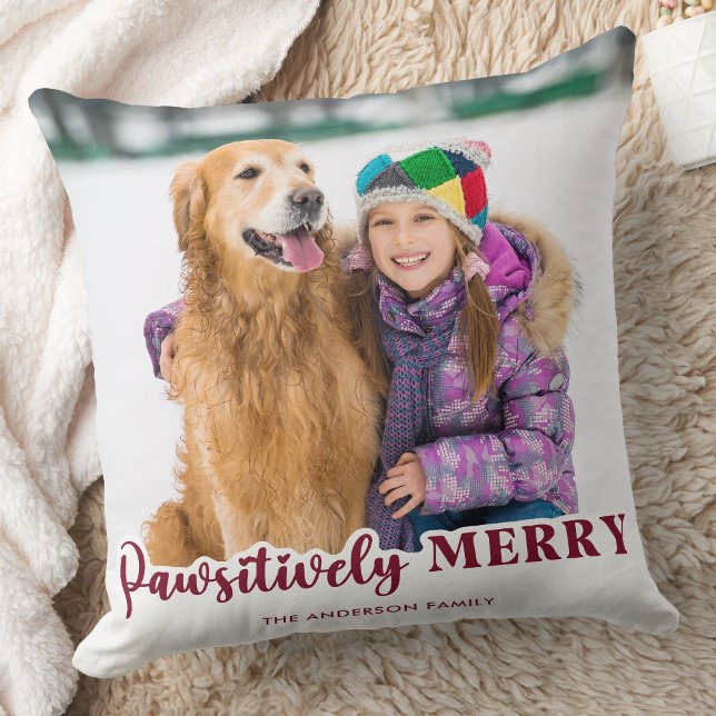 Pawsitiv froh Personalisiertes Foto mit Haustieren Kissen (Von Creator hochgeladen)