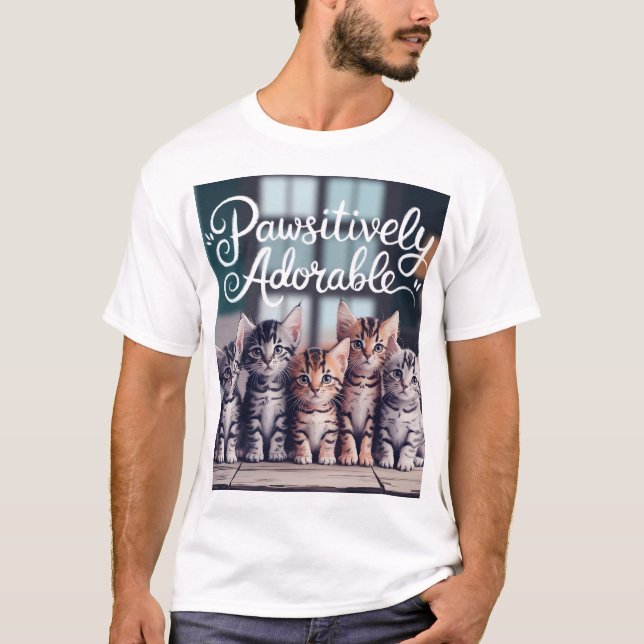 Pawsitiv Kätzchen T-Shirt - Tragen Sie Ihre Liebe  (Vorderseite)