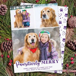 Pawsitiv Merry Custom Pet Dog FotoCollage Feiertagskarte