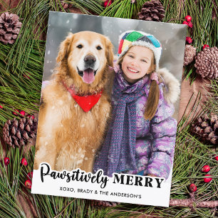 Pawsitiv Merry Simple Custom Pet Foto Cat Dog Feiertagspostkarte