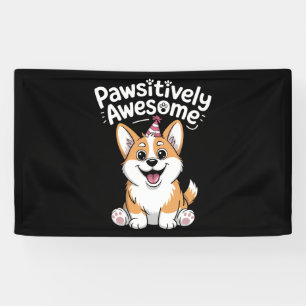 Pawsitiv Phantastisch Corgi Birthday Hundeshirt Banner