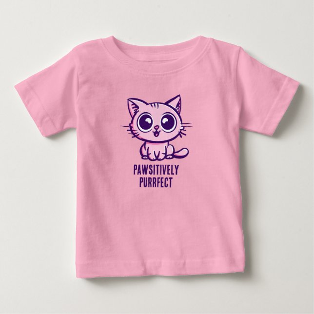 Pawsitiv Purfect, schöne Manga Kitten Baby T-shirt (Vorderseite)
