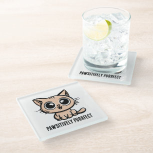 Pawsitiv Purfect, schöne Manga Kitten Glasuntersetzer