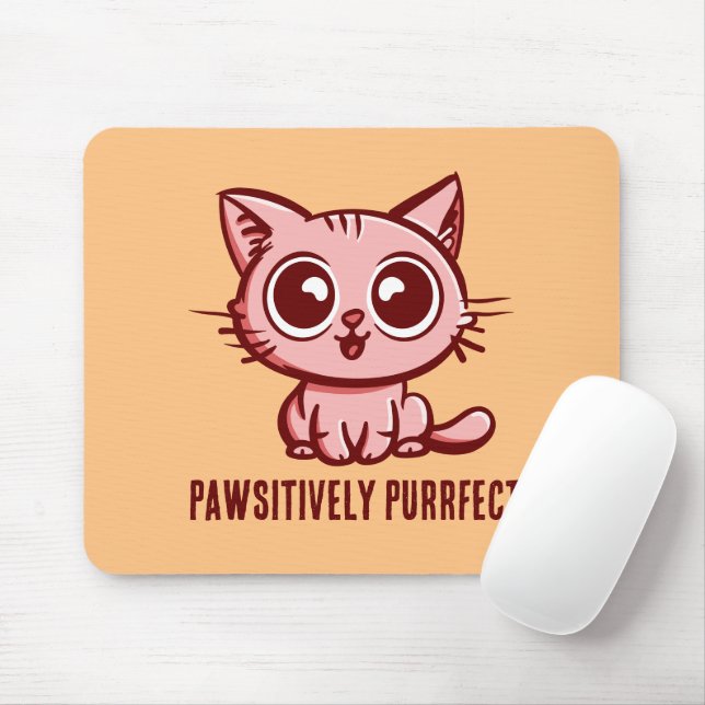 Pawsitiv Purfect, schöne Manga Kitten Mousepad (Mit Mouse)