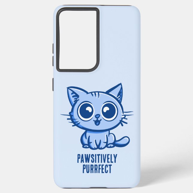 Pawsitiv Purfect, schöne Manga Kitten Samsung Galaxy Hülle (Rückseite)
