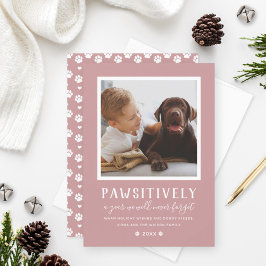 Pawsitiv unvergessliches Jahr Pink Pet Foto Feiertagskarte
