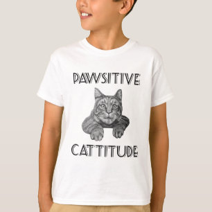 Pawsitive Cattitude Katze T-Shirt