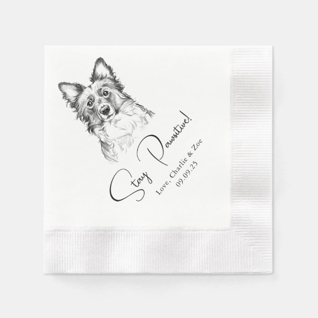 Pawsitive Cocktail für Haustiere Napkins Hochzeit  Serviette (Vorderseite)