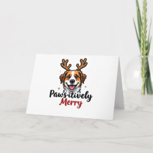 Pawsitive Merry Funny Christmas Dog Reindeer Einladung