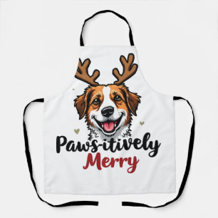Pawsitive Merry Funny Christmas Dog Reindeer Schürze