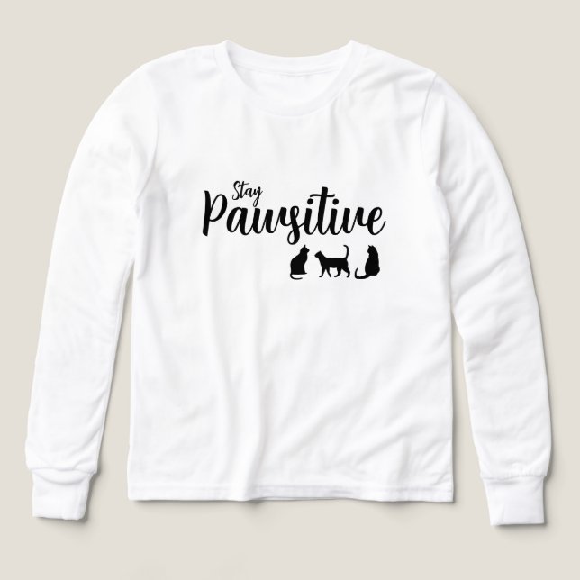 Pawsitive Schwarze Katze bleibe (Design Vorderseite)