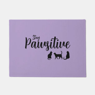 Pawsitive Schwarze Katze bleibe Fußmatte