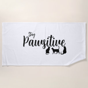 Pawsitive Schwarze Katze bleibe Strandtuch