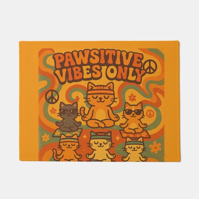 Pawsitive Vibes Only Fußmatte (Vorderseite)
