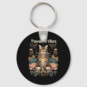 Pawsitive Vibes Only Yoga-Posen Kitten Bengal Katz Schlüsselanhänger