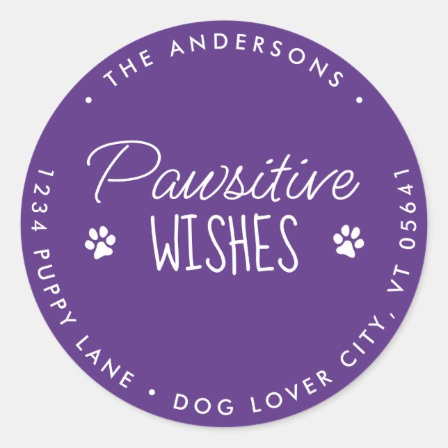 Pawsitive wünscht Weihnachts Haustiere Hunde Rücks Runder Aufkleber (Vorderseite)