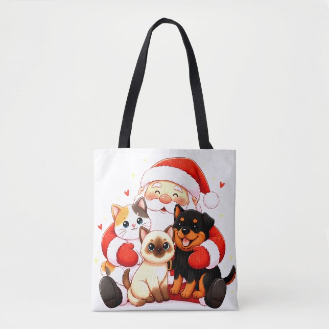 Pawsitively Huggable: Santa’s Snuggle Squad Tasche (Vorderseite)