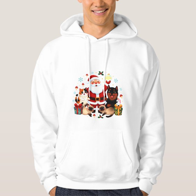 Pawsitively Jolly: Santa’s Merry Menagerie Hoodie (Vorderseite)