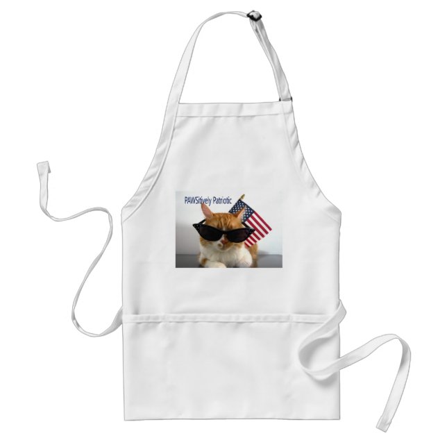 PAWSitively patriotische coole Katze mit Schürze (Vorne)