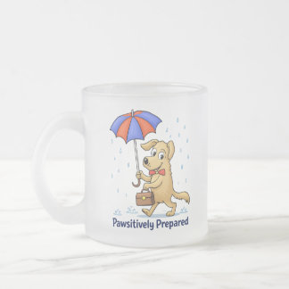 Pawsitively Prepared – Cute Dog with Umbrella Mattglastasse