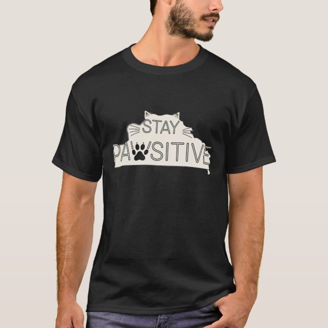 Pawsitively Purrfect Mom Black Cat T-Shirt (Vorderseite)