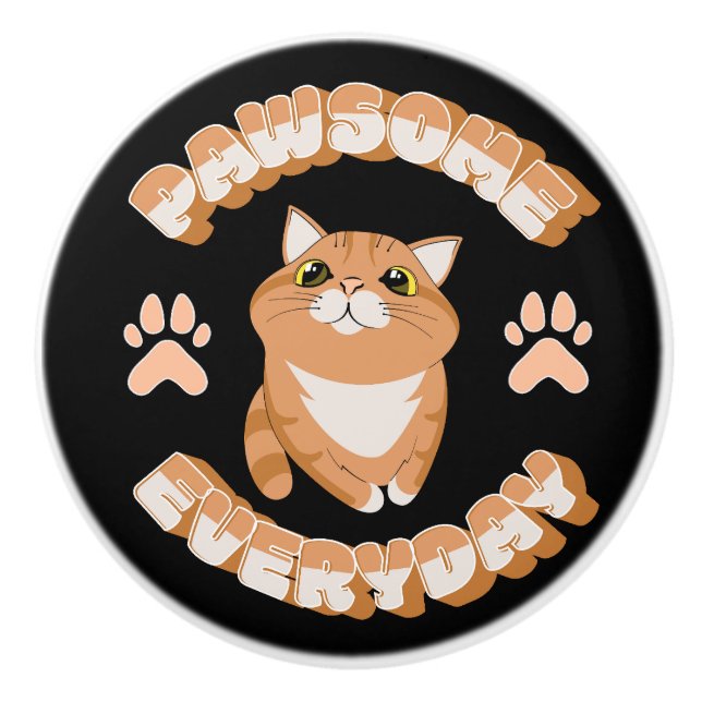 Pawsome alltäglich keramikknauf (Vorderseite)