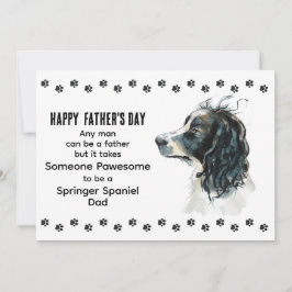 Pawsome Best Springer Spaniel Vater Vatertag Feiertagskarte