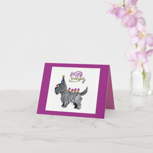 Pawsome Birthday Karte (Orchidee)