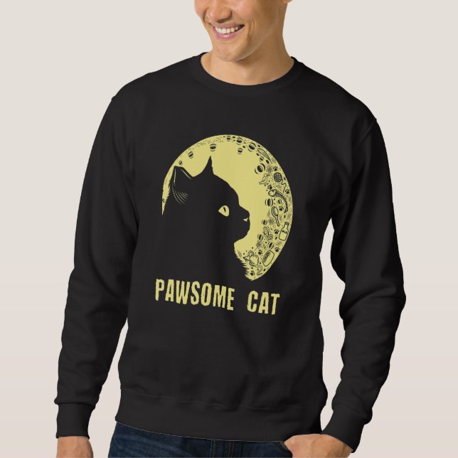 Pawsome Cat Motivational Quote Cat  Inspirational  Sweatshirt (Vorderseite)