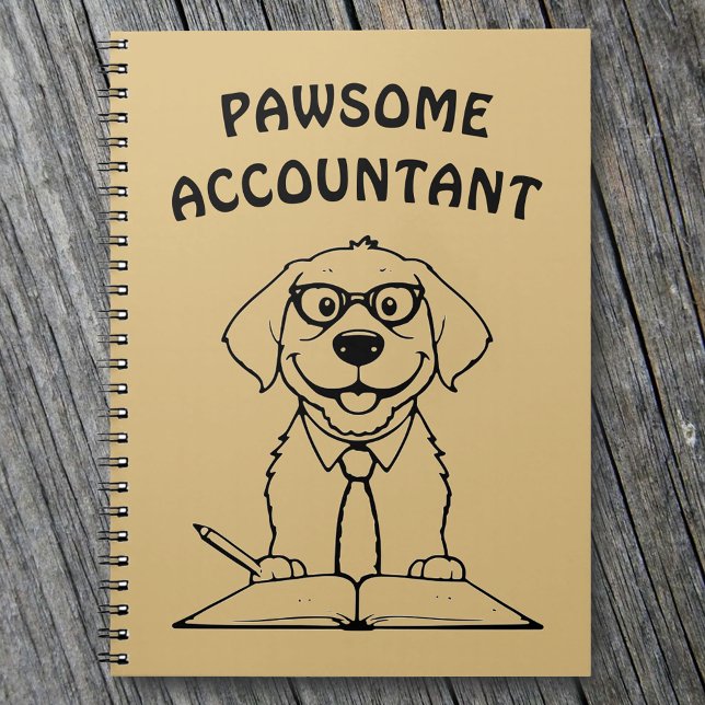 Pawsome Comptable Cute Dog Carnet d'écriture (Créateur téléchargé)