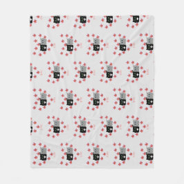 Pawsome Couple Plumeria Heart Valentine Be Mine Fleecedecke