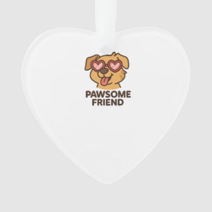 Pawsome Freund Cooler Hund mit Herzbrille Ornament