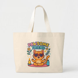 Pawsome Friend Because Every Cat Deserves Love Jumbo Stoffbeutel