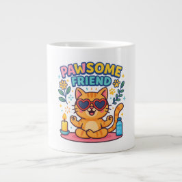Pawsome Friend Because Every Cat Deserves Love Jumbo-Tasse
