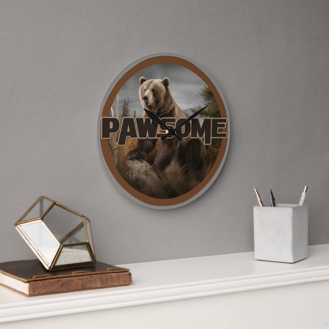 Pawsome Große Wanduhr (Büro)