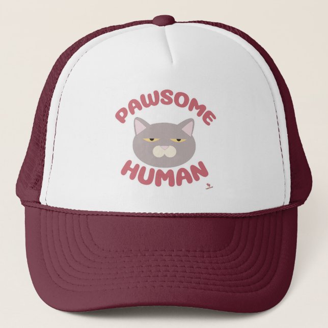 Pawsome Human Cool Cat Cartoon Art Truckerkappe (Vorderseite)