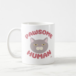 Pawsome Human Cool Cat Cartoon Style Kaffeetasse