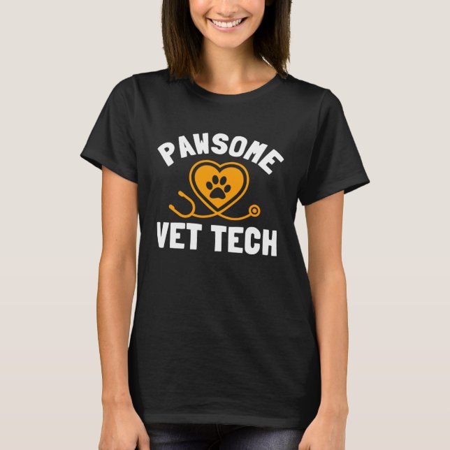 Pawsome Vet Tech Costume Animal T-Shirt (Vorderseite)