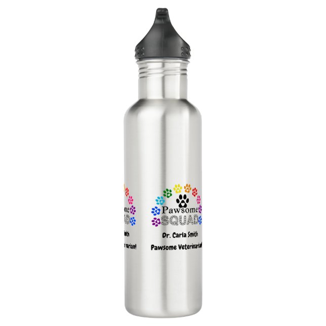 Pawsome Veterinarian Individuelle Name - Edelstahlflasche (Rechts)