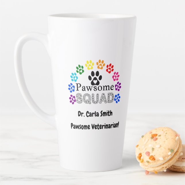 Pawsome Veterinarian Individuelle Name Milchtasse (Beispiel)