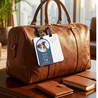 Pawsomly Beruflich: Hund Foto Social Media Gepäckanhänger