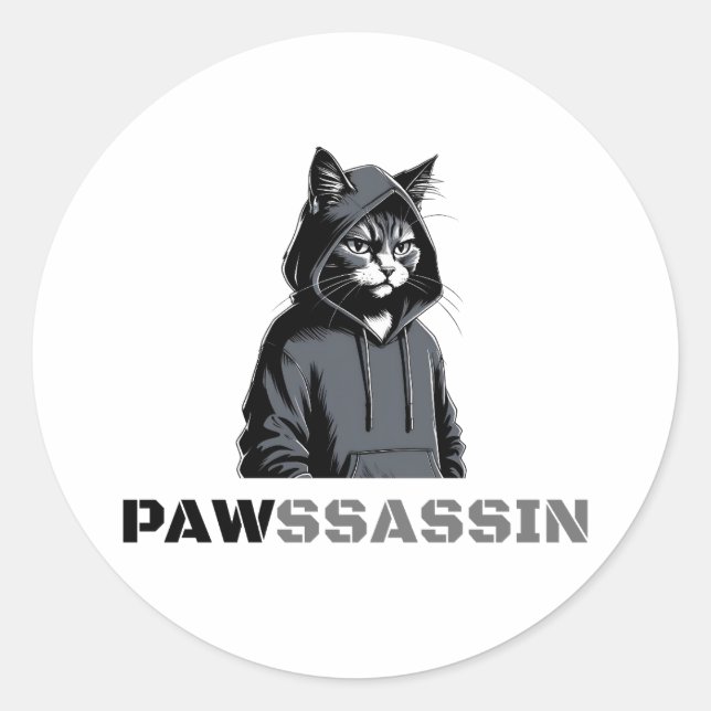 Pawssassin Cat Sticker (Devant)