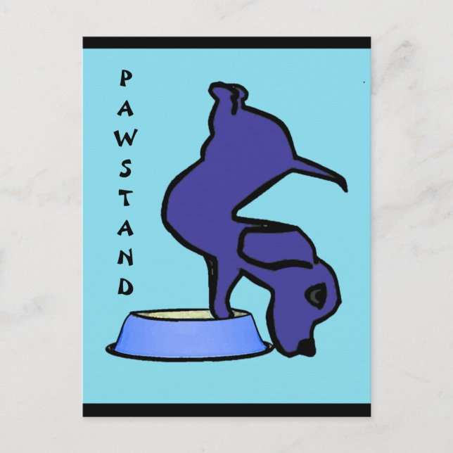 PAWSTAND - Funny Yoga carte postale (Devant)