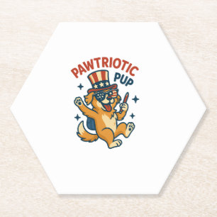 Pawtriotic Hund � Lustiges 4. Juli Hundeshirt Untersetzer