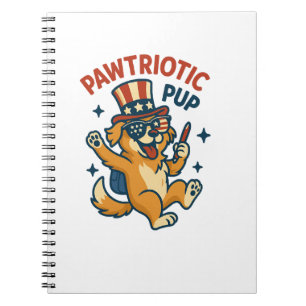Pawtriotic Pup - Funny 4. Juli Hundeshirt Notizblock