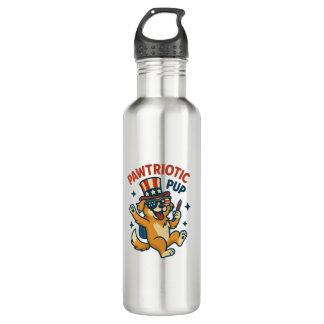 Pawtriotic Pup � Funny 4th of July Dog Shirt Edelstahlflasche